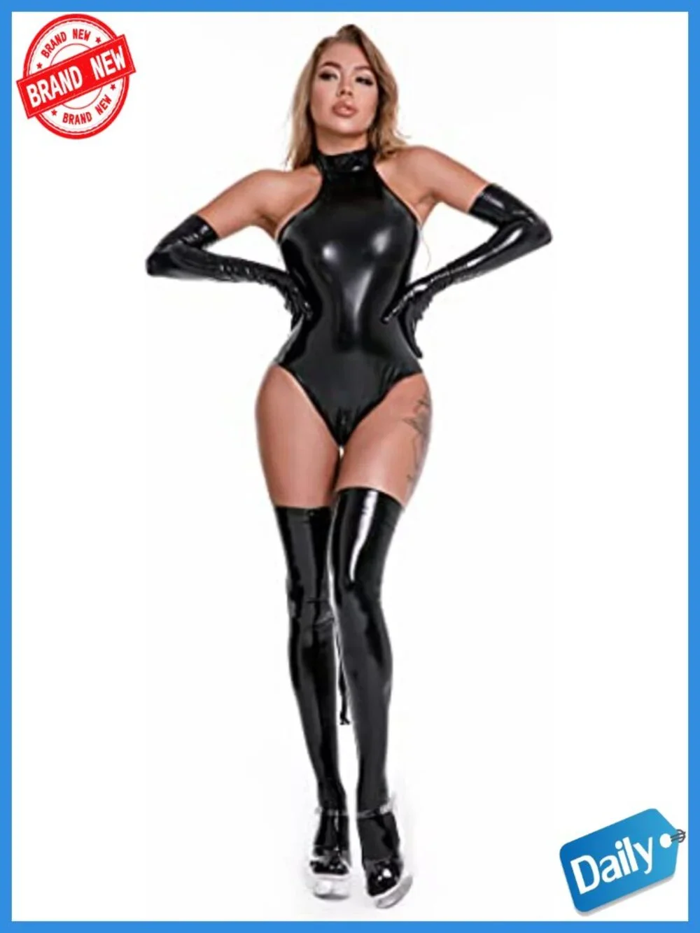 Shiny Metallic Bodysuit Jumpsuit for Party Club Cosplay